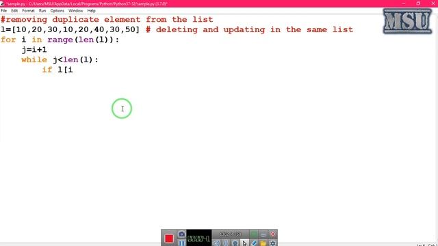 GE8161 Problem Solving and python Programming Lab 25   Deleting duplicate element from the list