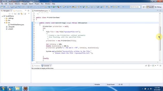 How to use PrintWriter Constructor accepts file object? | Java IO | Java Tutorial