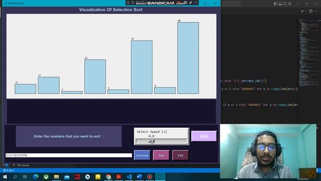 Visualization of Selection Sort in python