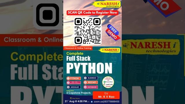 Full Stack PYTHON 2023 | Full Stack PYTHON Beginners | NareshIT #python