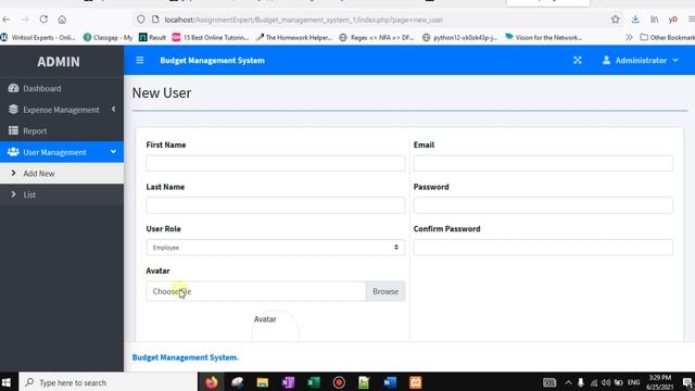 Budget Management System || PHP || Web Application