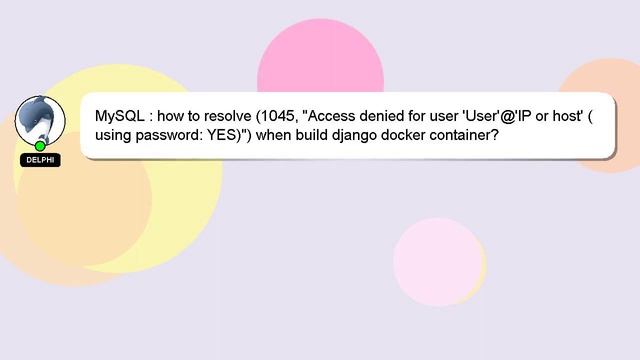 MySQL : how to resolve (1045, "Access denied for user 'User'@'IP or host' (using password: YES)") w смотреть онлайн