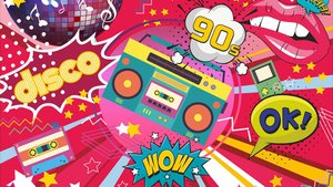 Видеоролик на день рождения в стиле 90-х из фото и музыка, идея поздравления