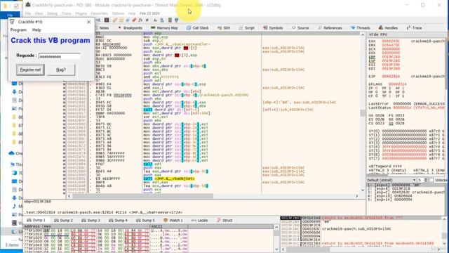 35.5 Cracking Visual Basic Program Using VB Decompiler & X64dbg