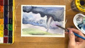 Как нарисовать торнадо карандашом и акварелью начинающим | Рисунок для детей