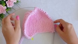 шапочка на новорожденных и до года из плюша