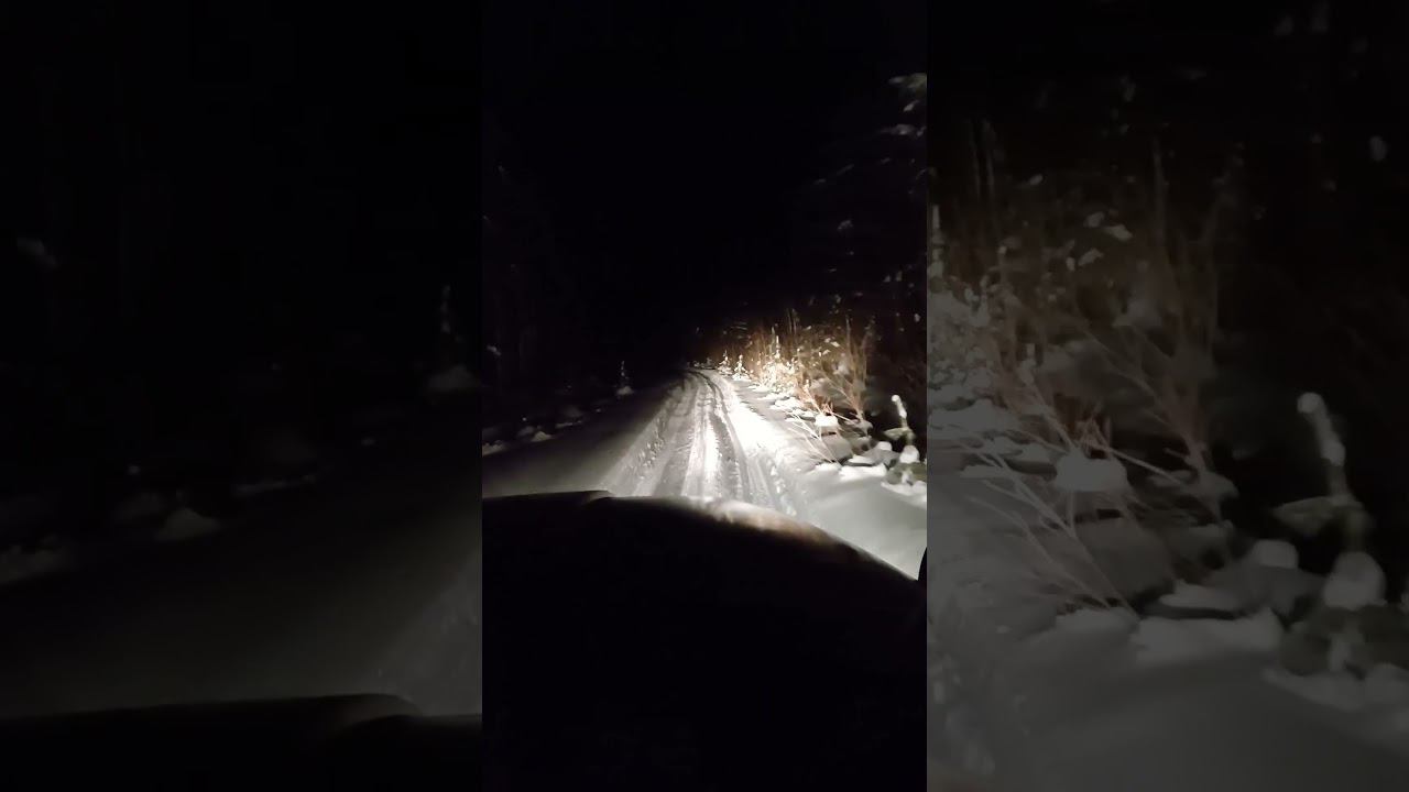 УРАЛ 4320 ПО НОЧНОЙ ЗАСНЕЖЕННОЙ ЛЕСНОЙ ДОРОГЕ! смотреть онлайн