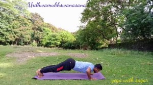 Ashtanga vinyasa yoga sun salutation A and B/Surya namaskar A and B with sagar