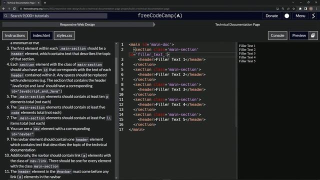 Learn HTML & CSS | FreeCodeCamp Build a Technical Documentation Page: Step 4