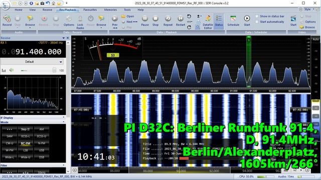 30.06.2023 07:40UTC, [Es], Berliner Rundfunk 91.4, Германия, 91.4МГц, 1605км