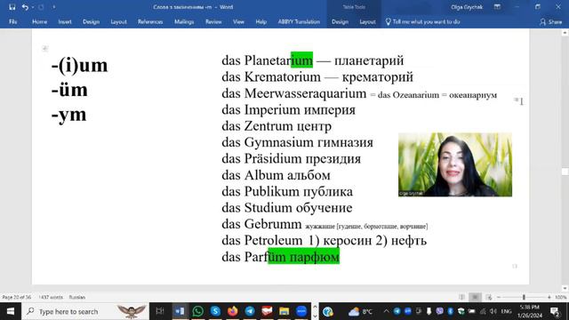 Род слов в немецком просто. ПСИХОАНАЛИЗ: Группа железы, стенки, впадины. Слова с окончанием -m