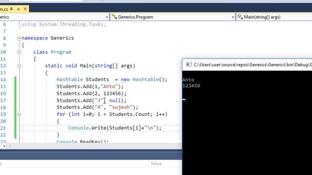 C# Advanced Tutorial  in Tamil | Hashtable with example #TamilTutorials #csharptamil