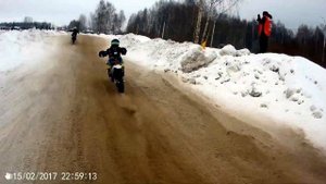 Зимний мотокросс. Ижевск, Хохряки, 28.01.2023 г. Очень напряженная борьба!