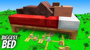 Я нашёл ДЕРЕВНЮ под САМОЙ БОЛЬШОЙ КРОВАТЬЮ в Майнкрафт ! Что внутри САМОГО БОЛЬШОГО ЖИТЕЛЯ ?