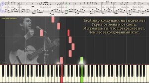 Лирическая - Высоцкий Владимир (Ноты и Видеоурок для фортепиано) (piano cover)