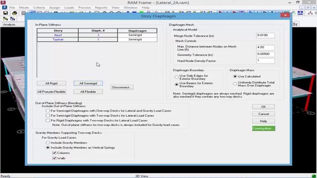 Specifying Semirigid Diaphragms in RAM Structural System смотреть онлайн