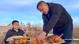 Курица гриль своими руками! Готовим сочных курочек на самодельном вертеле на ужин