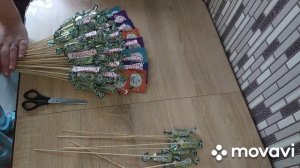 Букет з чаю і цукерок Как сделать свит букет из чая и конфет Сладкий букет Упаковка букета МК