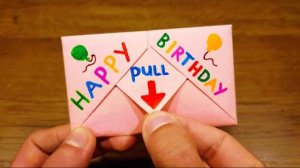 DIY Paper SURPRISE MESSAGE CARD | Pull-Tab Origami Envelope