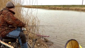 Ловля карася на фидер в марте, при резком переломе погоды. Карась ранней весной. Карась фидером.