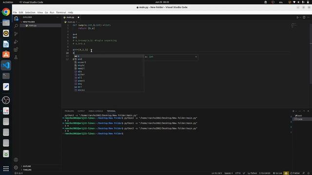 How to create swap( ) function in python || Swapping of array elements using function in python ||