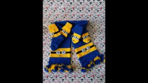 Варежки детские, двойные, вязаные на однофантурной машине.