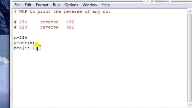 python program to find the reverse of any no| simple method