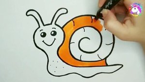 Простые рисунки для детей. Как нарисовать улитку. Рисуем и раскрашиваем улитку.