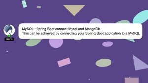 MySQL : Spring Boot connect Mysql and MongoDb