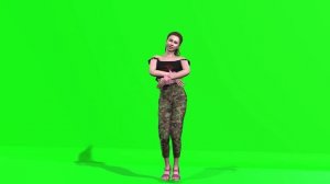 ДЕВУШКА ТАНЦУЕТ. Футаж на зеленом фоне.Хромакей. Для монтажа.