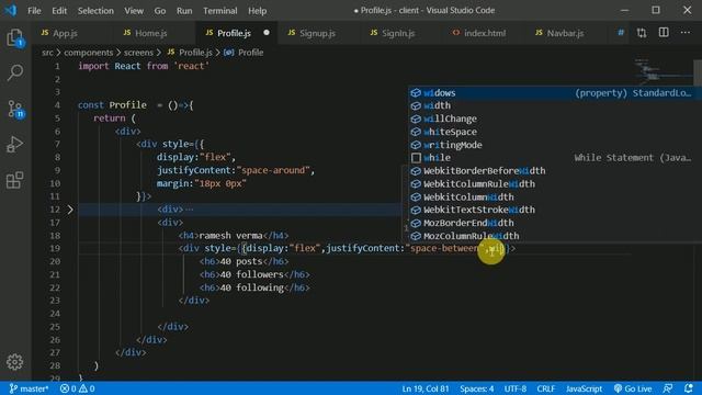 #16 Creating Profile page UI in react js | MERN stack tutorial in English | Instagram clone смотреть онлайн