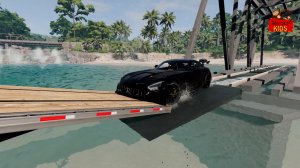 Машины против сломанного моста, воды и бездорожья.