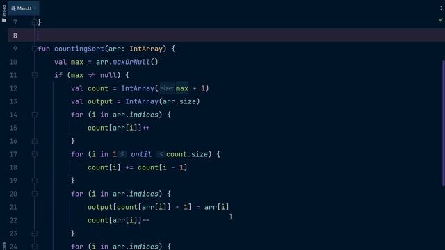 Counting Sort Algorithm in Kotlin