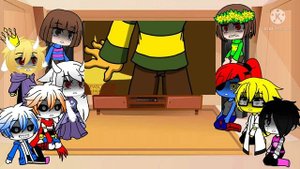 Undertale reacts to Chara vs hank (2 ending)