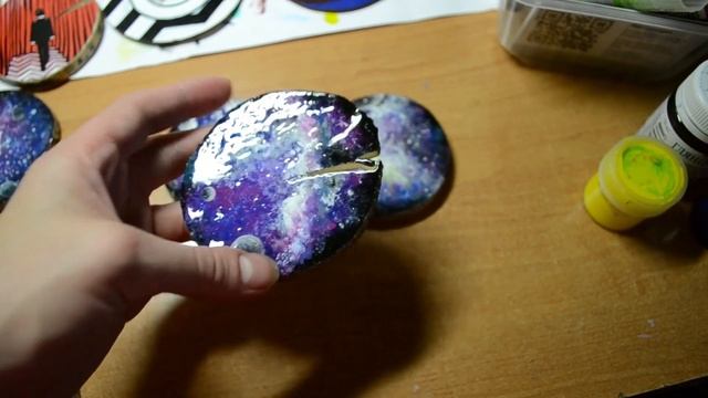 Роспись акрилом. Twin Peaks, космос, эпоксидная смола. \ Painting with acrylic paints. смотреть онлайн