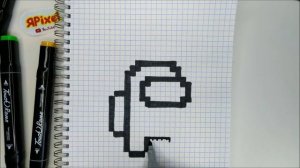 Как нарисовать Импостер Амонг Ас по клеточкам в тетради! #78 - #pixelart #AmongUs
