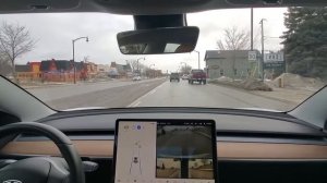 Tesla Model 3 Autopilot demo on curvy wet cold roads with poor lane markings