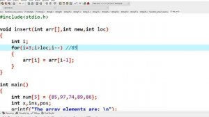 Inserting Element using Function in C