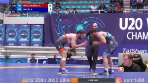 Мустафагаджи Малачдибиров (Россия)-А. Далири (Иран) 92 кг 1/4 финала первенства мира по в/б U20 2024