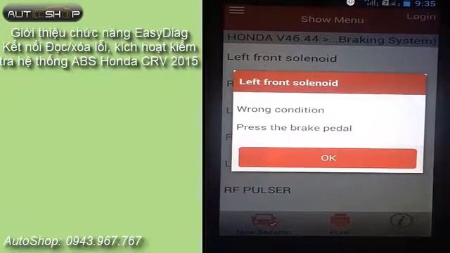 Video 20: Hướng dẫn kiểm tra kích hoạt van ABS Honda CRV 2015 với EasyDiag смотреть онлайн
