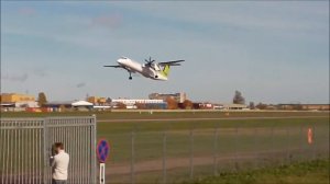 ►BOMBARDIER DASH 8 Q400 NextGen airBaltic take off @ Lennart Meri Airport, Tallinn, Estonia VIDEO H