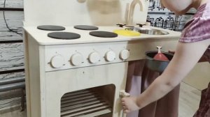 Кухня детская / детская деревянная кухня / игрушечная кухня / АзбукаДекор