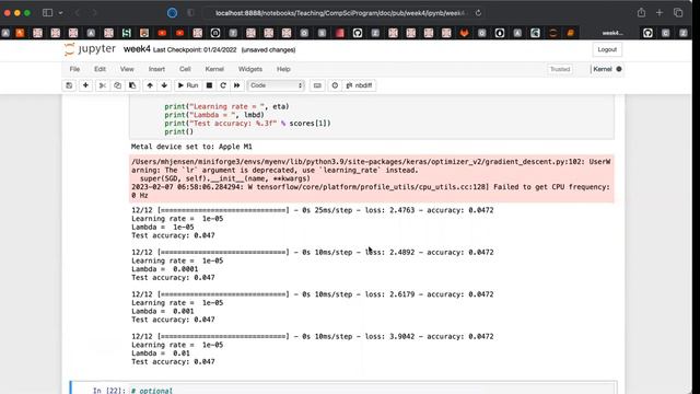 CompSci Lecture Feb 7, 2023, developing a neural network code