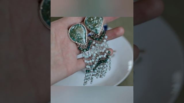 Обзор серëг с горячей ювелирной эмалью и натуральным перламутром.