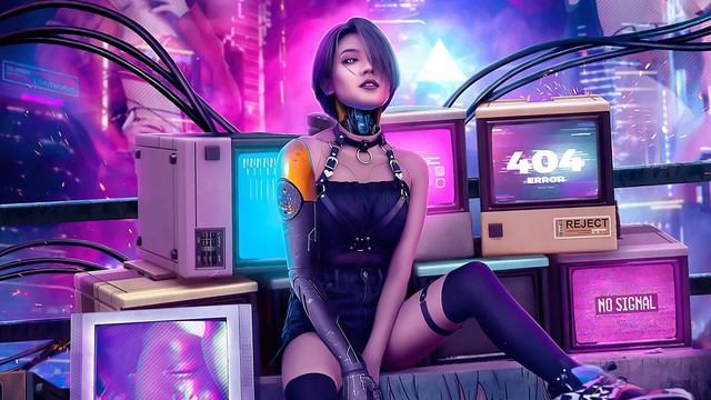 Melancholic Retrowave Theme Technicolor Cyberpunk