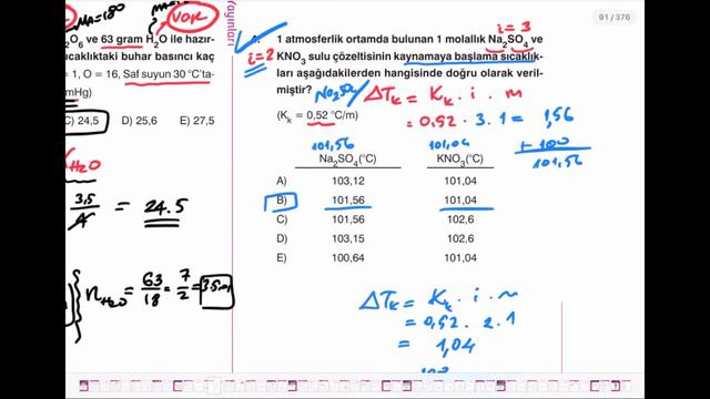 Çözeltiler / AYT-11. Sınıf Soru Çözümü-4 (Sınav Tadında ÖSYM Tarzı Güncel Sorular)