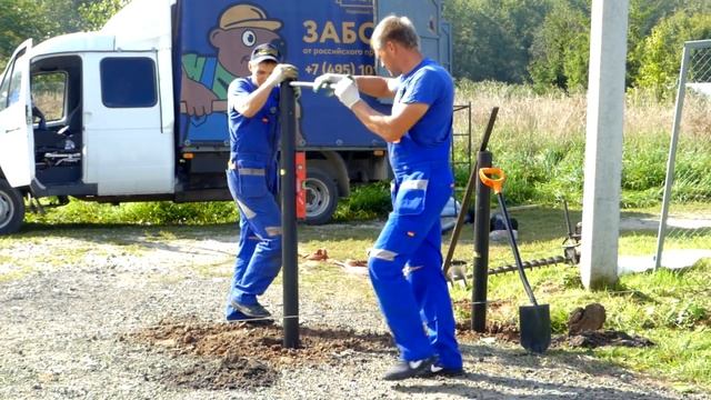 Заборы Мастеровит из профильной трубы на винтовых сваях ОТКАТНЫЕ ВОРОТА! Монтаж откатных ворот!