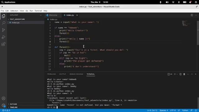 Python Tutorial | How To Create Python Game Using Text
