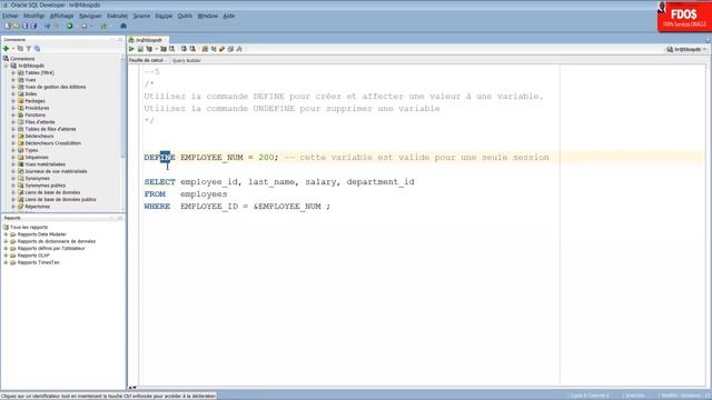 Formation sur Oracle 12 C: 27. Les Commandes DEFINE - UNDEFINE смотреть онлайн