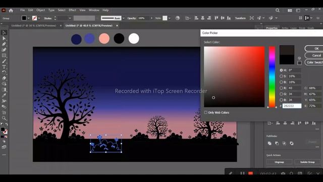 One day I become a Professional Vector Designer?|Vector night landscape drawing on Adobe Illustrato